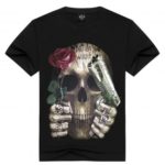 Creative 3D Skull Print Short Sleeve Cotton Men’s T-shirt