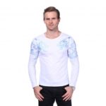 Dragon Print Slim Fit Crew Neck Long Sleeve T Shirt for Men