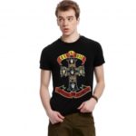 Fashion Guns N’ Roses Print Short Sleeves Cotton Men T-shirt