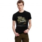Fashion Tank Print Short Sleeves Cotton T-shirt for Men