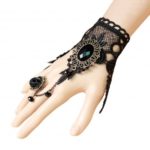Handmade Gothic Lolita Retro Lace Slave Bracelet Wristband Ring