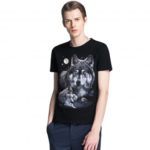 M-EMPIRE Men’s 3D Wolf Print Short Sleeves Cotton T-shirt
