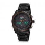 NAVIFORCE 9024 Waterproof Stainless Steel Digital and Quartz Analogue Men’s Watch – Black Watchband