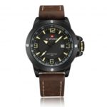 Naviforce 9077 Date Display Leather Band Mens Casual Watch
