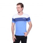 Slim Fit Crew Neck Short Sleeve Color Block T Shirt for Men