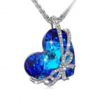 1000SE Women Heart Pendant Necklace Platinum Plating Alloy + Zircon Necklace
