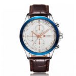 CURREN 8138 Men’s Dual Display Watch with Leather Band 3 Sub-dials