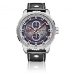 CURREN 8206 Waterproof 3 Decorative Sub-dials Leather Band Quartz Watch