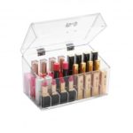Dust-proof Acrylic Makeup Organizer with Lid for Lipsticks