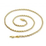 NYUKI 18K Real Gold Plated Twist Rope Necklace