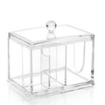 WEIA Clear Acrylic Makeup Organizer Holder for Cotton Pad&Cotton Bud