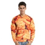 3D Chicken Nugget Pattern Long Sleeves T-shirt for Men