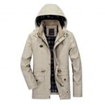 Men’s Full Zip Causal Jacket Coat with Removable Hood