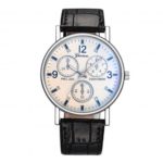Men’s Quartz Wrist Watch with Leather Band Arabic Numerals