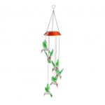 Solar Powered Hummingbird Wind Chimes Changing Color LED Light