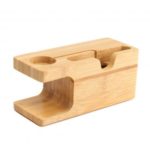 YM-WD05-C Bamboo 3-port USB Charging Dock for iPhone/Smartphone/iWatch