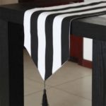 Black and White Stripe Extra Long Table Runners 30 x 180 cm