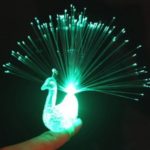 Peacock Colorful Fiber Optic Finger Light Lamp