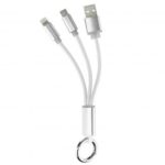 2-in-1 Lightning and Micro USB Charge Sync Cable Keychain-Random Color