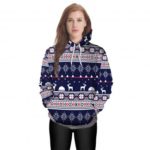 Snowflake Reindeer Christmas Hooded Sweater for Women