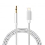 3.3ft Nylon Braided Lightning to 3.5mm Male Aux Cable for iPhone