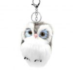 Faux Rabbit Fur Owl Keychain for Handbag Car Pendant