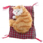 Lovely Simulation Sleeping Cat Toy Plush Doll for Car Home