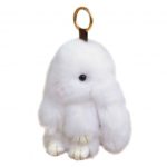 Loverly Fluffy Bunny Rex Rabbit Fur Keychain for Handbag Car Pendant