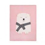 White Bear Design Knitted Throw Blanket for Babies