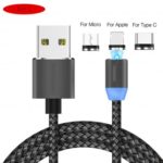 3 in 1 2.1A Magnetic Charging Cable with Lightning/Type-C/Micro USB Connectors