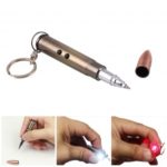 Bullet Keychain LED Flashlight Red Laser Pointer Ballpoint Pen