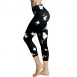 BUBBLELIME Black Marble Prints Women Yoga Capri Pants Running Cropped Trousers Capris