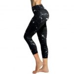 BUBBLELIME Black Thunder Prints Women Yoga Capris Running Capri Pants Leggings