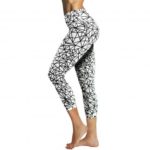 BUBBLELIME Geometric Prints Women Yoga Capri Pants Running Cropped Trousers