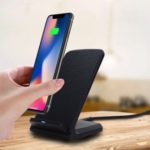 KINGSOIL 10W QI Wireless Quick Charger Leather Charging Stand