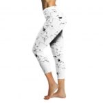 White Thunder Prints Women Yoga Capris Running Capri Pants Leggings