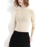 Women’s Long Sleeves Cotton Knitted Base Shirt Winter Base Layer