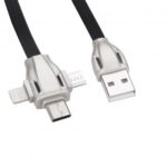 3 in 1 USB Charging Cable Sync Data Cord with LED Light for iPhone Smartphones