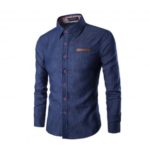 Men’s Cotton Point Collar Long Sleeves Casual Shirts