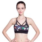 Women’s Strappy Polyester Padded Push-up Sports Bra Activewear