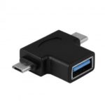 Micro USB + USB 3.1 Type-C to USB 3.0 Female OTG Adapter Converter