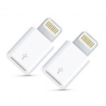 2PCs Micro USB Female to 8 Pin Lightning Male Adapter Converter