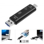 3 in 1 USB/Micro USB/Type-C to Micro SD Card Reader with USB Port