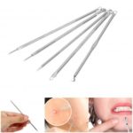 5pcs Stainless Steel Pimple Popper Tool Comedone Extractor Blackhead Removal Tool