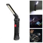 Foldable Magnetic 5-mode COB LED Flashlight Work Light with Hanging Hook for Outdoor/Camping