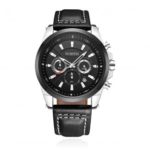 OCHSTIN 065 Men’s 3 Sub-dials Leather Band Quartz Watch with Calendar