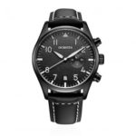OCHSTIN GQ043C Waterproof Leather Band Quartz Watch with Sub-dial