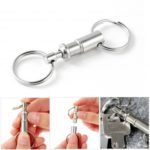 Quick Release Key Ring Detachable Keychain Key Holder with Two Split Rings