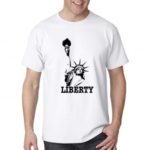 Statue of Liberty Holding Torch Men’s Cotton T-shirt Short Sleeves Tee Blouse Top