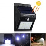 Waterproof 20-LED Solar Powered Lamp PIR Motion Sensor Outdoor Garden Wall Light